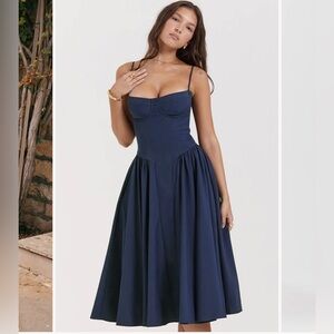LIORA CORSET SUNDRESS, Navy, Small